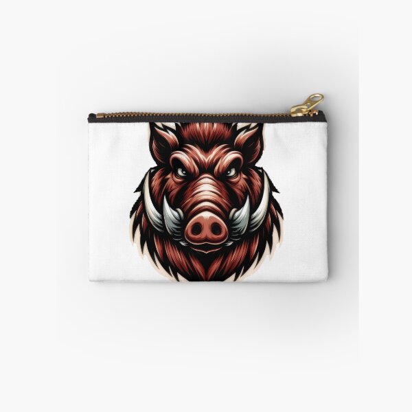 Item preview, Bold wild boar head illustration with large tusks, fierce eyes and detailed fur, designed and sold by Rostislav Bouda.