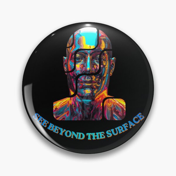 Item preview, See Beyond the Surface – Futuristic AI Mind Puzzle Cyberpunk Portrait designed and sold by TestudoDesign.
