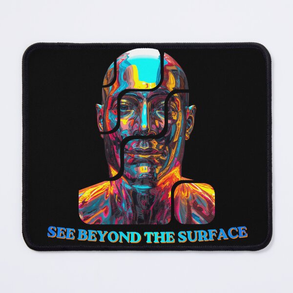 Item preview, See Beyond the Surface – Futuristic AI Mind Puzzle Cyberpunk Portrait designed and sold by TestudoDesign.