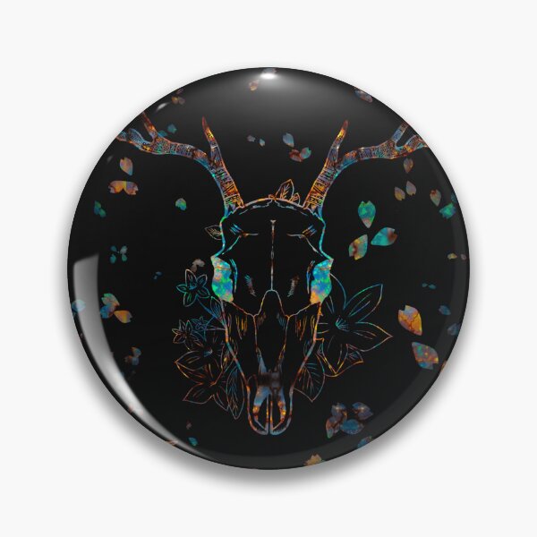 Item preview, Whimsigoth Iridescent Deer Skull Floral Pattern designed and sold by Little Wimbly.
