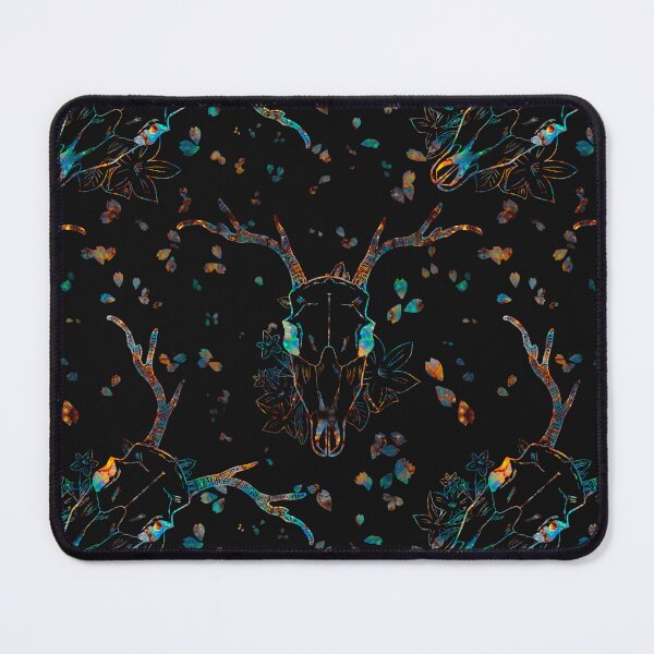 Item preview, Whimsigoth Iridescent Deer Skull Floral Pattern designed and sold by Little Wimbly.