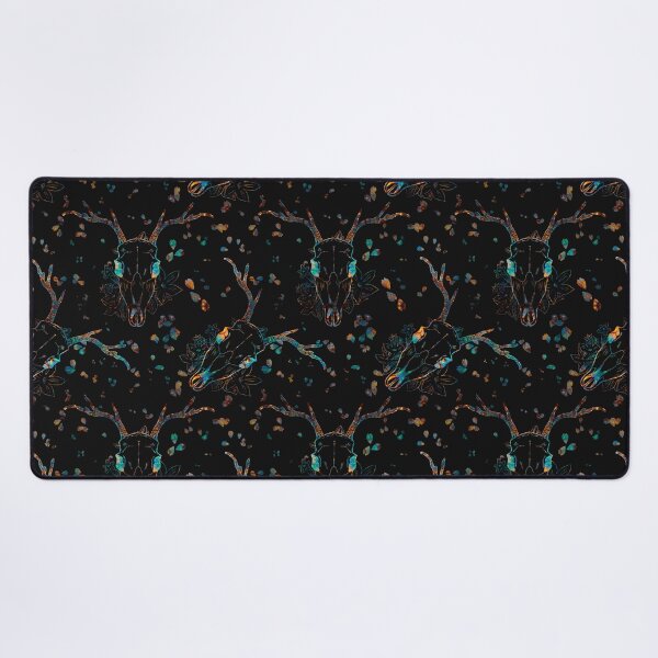 Item preview, Whimsigoth Iridescent Deer Skull Floral Pattern designed and sold by Little Wimbly.