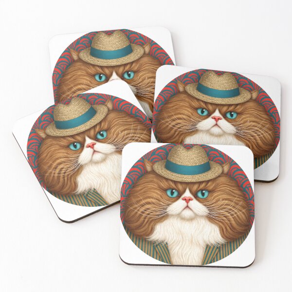 Item preview, T-Shirt - Sticker - Stylish Cat in Stripes designed and sold by ForeverPrintsOK.