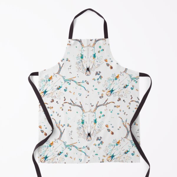 Item preview, Whimsigoth Iridescent Deer Skull Floral Pattern on White designed and sold by Little Wimbly.