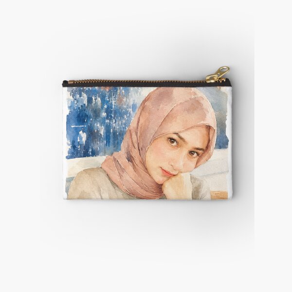 Item preview, Watercolor Hijab Portrait traditional illustration designed and sold by sabartgunpla.