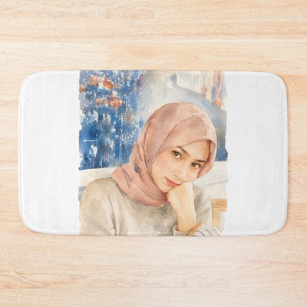 Item preview, Watercolor Hijab Portrait traditional illustration designed and sold by sabartgunpla.