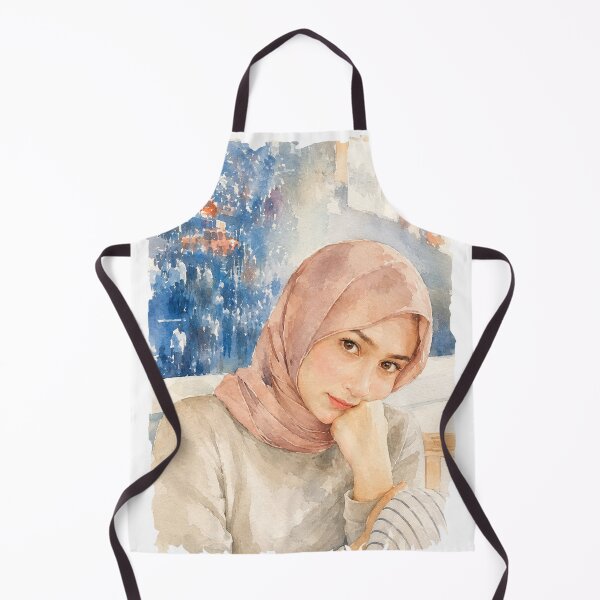 Item preview, Watercolor Hijab Portrait traditional illustration designed and sold by sabartgunpla.