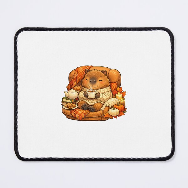 Item preview, Cozy Capybara Tea Time | Cute Autumn Illustration designed and sold by Cozy Art for Cozy Souls.