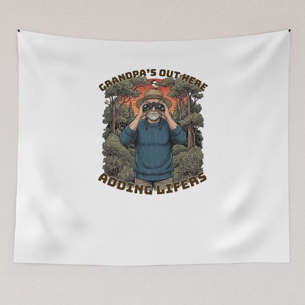 Item preview, Grandpa's Out Here Adding Lifers Funny Grandpa Birder Bird designed and sold by Neurospicy Trolls.