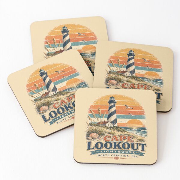 Item preview, Cape Lookout Lighthouse North Carolina Vintage Retro Travel Shirt | Coastal Sunset Beach Lighthouse designed and sold by Globalcitytees.