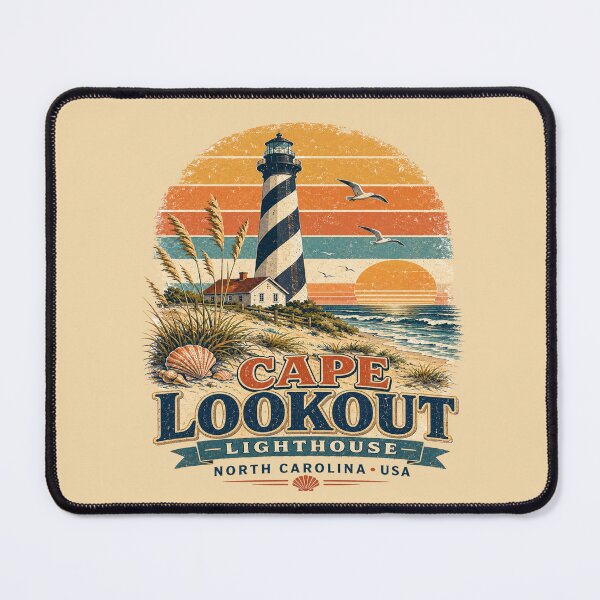 Item preview, Cape Lookout Lighthouse North Carolina Vintage Retro Travel Shirt | Coastal Sunset Beach Lighthouse designed and sold by Globalcitytees.