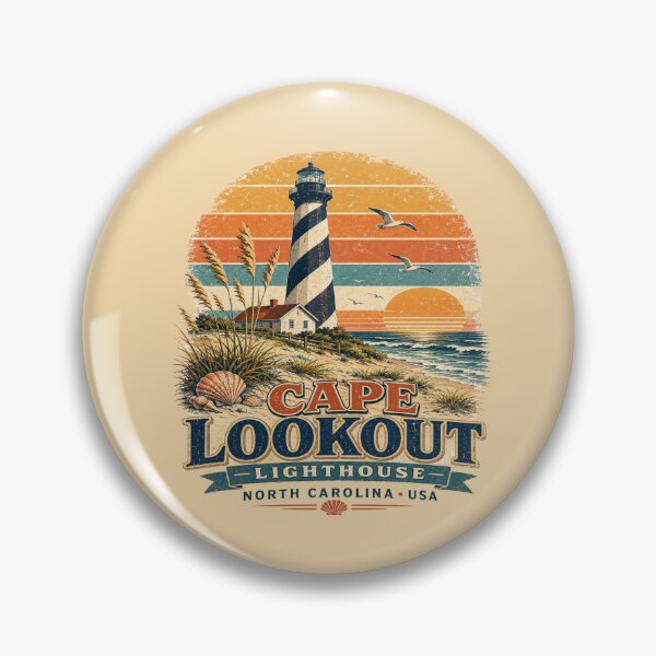 Item preview, Cape Lookout Lighthouse North Carolina Vintage Retro Travel Shirt | Coastal Sunset Beach Lighthouse designed and sold by Globalcitytees.