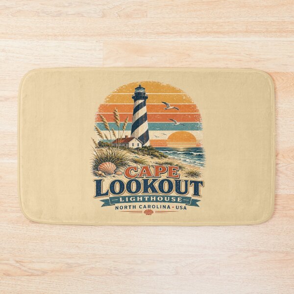 Item preview, Cape Lookout Lighthouse North Carolina Vintage Retro Travel Shirt | Coastal Sunset Beach Lighthouse designed and sold by Globalcitytees.