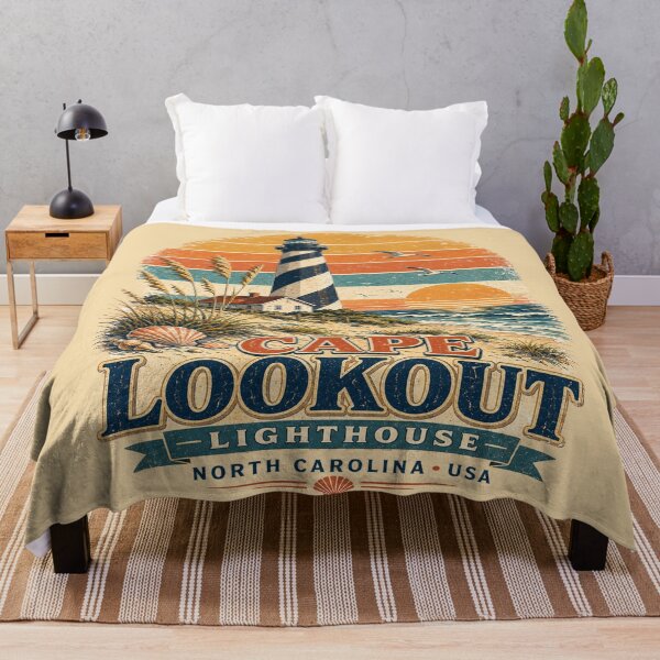 Item preview, Cape Lookout Lighthouse North Carolina Vintage Retro Travel Shirt | Coastal Sunset Beach Lighthouse designed and sold by Globalcitytees.