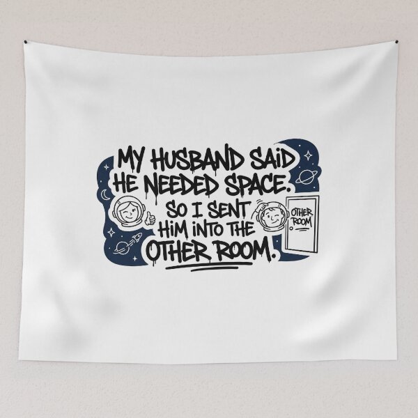 Item preview, My Husband Said He Needed Space Funny Sticker | Outer Space Marriage Humor Decal | Sarcastic Wife to Husband Quote Sticker | Astronaut Couple Vinyl Decal designed and sold by SergioMiklos.