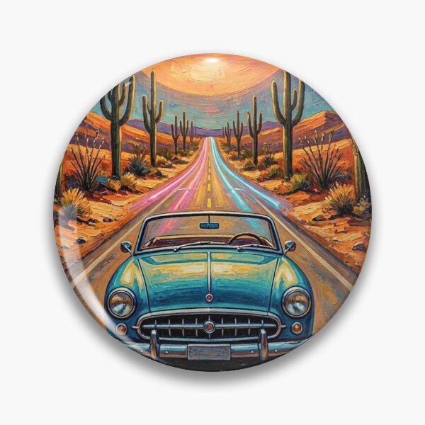 Item preview, Midnight Starry Desert Drive Impressionist Oil Painting designed and sold by dougkeder.