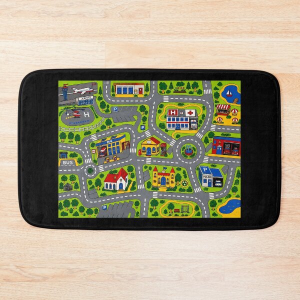 Item preview, Retro 90s Kids Road Play Carpet Pattern, Toy Car City Nostalgia designed and sold by 365CarMods Official.