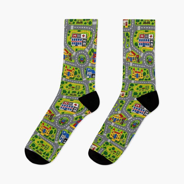 Item preview, Retro 90s Kids Road Play Carpet Pattern, Toy Car City Nostalgia designed and sold by 365CarMods Official.