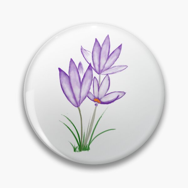 Item preview, Hand Painted Purple Crocus Flower Watercolor Botanical Sticker Design designed and sold by atshirtdesigner.