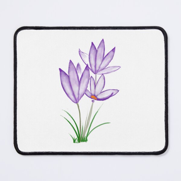Item preview, Hand Painted Purple Crocus Flower Watercolor Botanical Sticker Design designed and sold by atshirtdesigner.