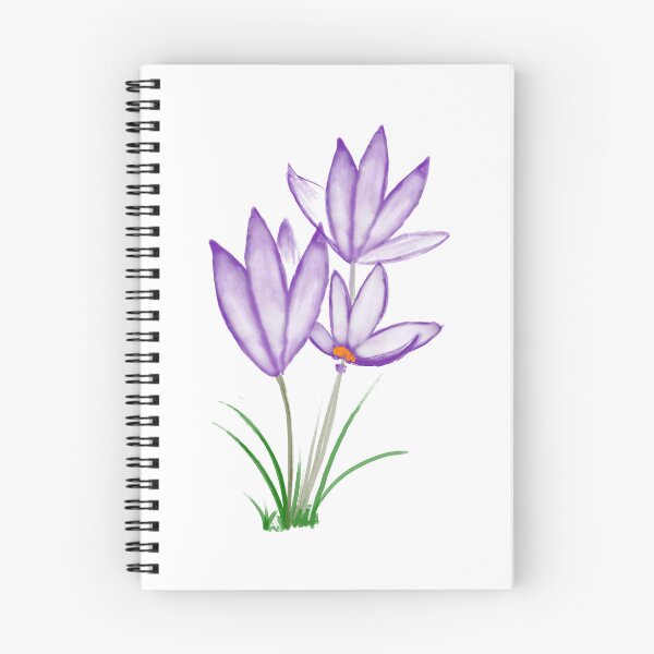 Item preview, Hand Painted Purple Crocus Flower Watercolor Botanical Sticker Design designed and sold by atshirtdesigner.