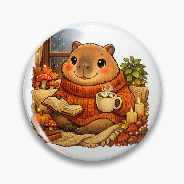 Item preview, Cozy Rainy Day Capybara | Cute Autumn Reading Illustration designed and sold by Cozy Art for Cozy Souls.