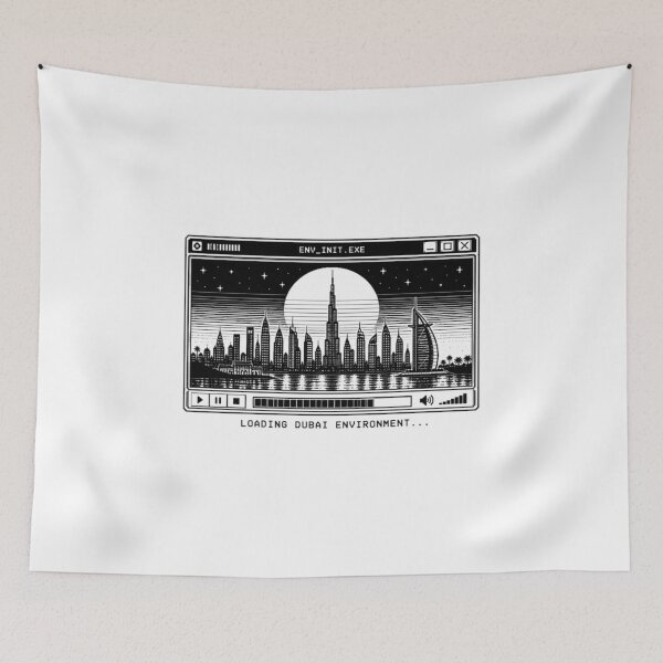 Item preview, Loading Dubai Environment - Retro Pixel Art Dubai Skyline designed and sold by deag1e ⭐.