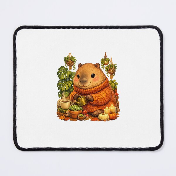 Item preview, Cozy Plant Lover Capybara | Cute Cottagecore Plant Illustration designed and sold by Cozy Art for Cozy Souls.