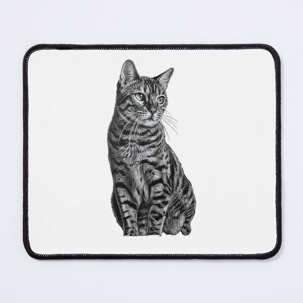Item preview, Bengal Cat Portrait Chalk Sketch Illustration designed and sold by Exquisite Design Studio „Paculówka”.
