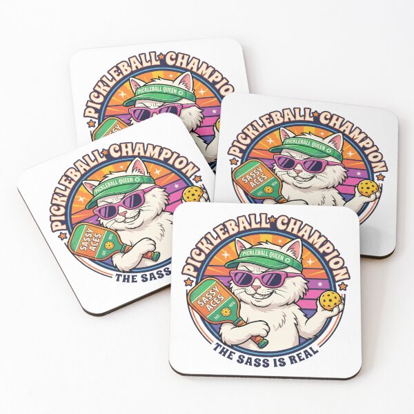 Item preview, Pickleball Grandma Retro Sunset Sassy Cat designed and sold by Oommen Studio .