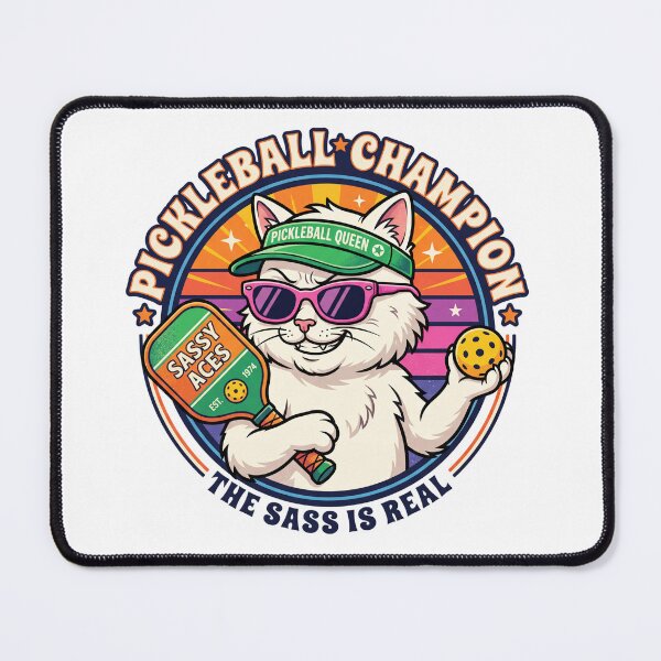Item preview, Pickleball Grandma Retro Sunset Sassy Cat designed and sold by Oommen Studio .