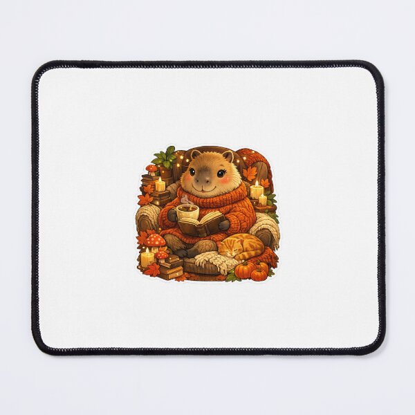 Item preview, Cozy Bookworm Capybara | Cute Reading Nook Autumn Illustration designed and sold by Cozy Art for Cozy Souls.