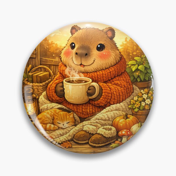 Item preview, Slow Morning Capybara | Cozy Hygge Autumn Illustration designed and sold by Cozy Art for Cozy Souls.