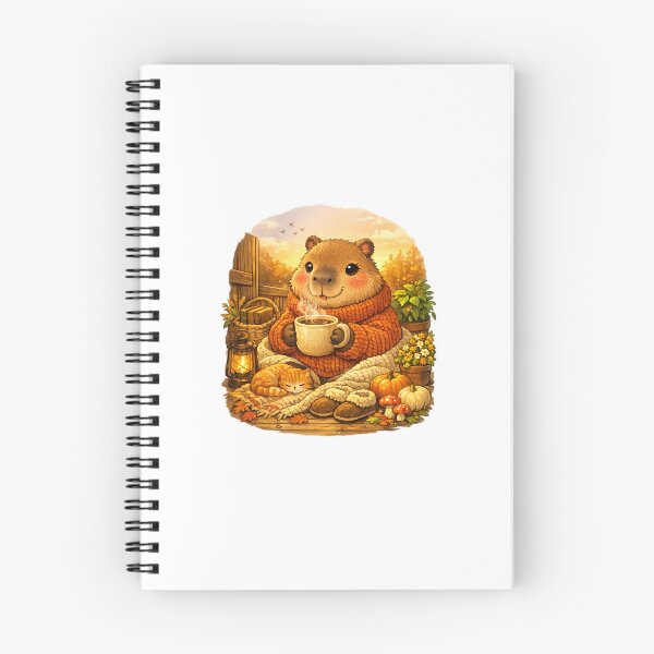 Item preview, Slow Morning Capybara | Cozy Hygge Autumn Illustration designed and sold by Cozy Art for Cozy Souls.