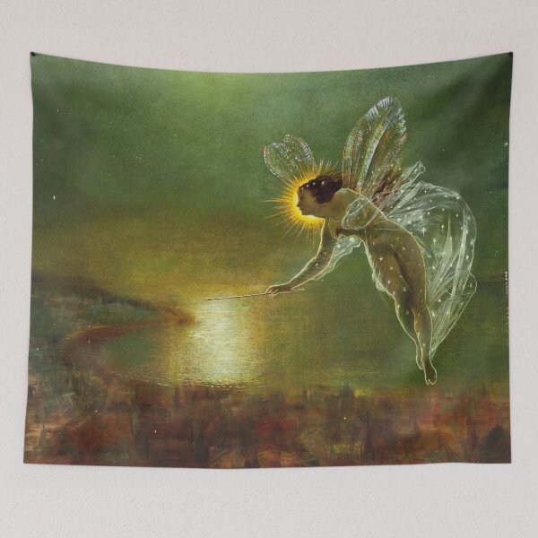 Item preview, Spirit of the Night - Fairy Fantasy Vintage Illustration Magical Night Art Dreamy Aesthetic Lovers Gift designed and sold by RickE.
