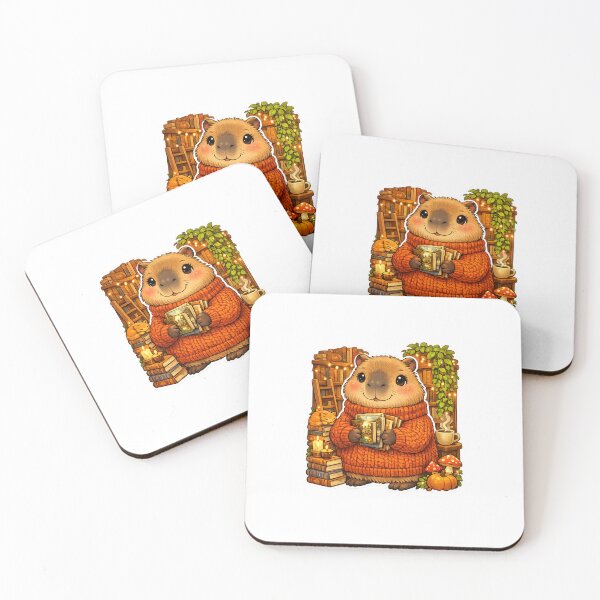 Item preview, Cozy Bookstore Capybara | Cute Book Lover Autumn Illustration designed and sold by Cozy Art for Cozy Souls.