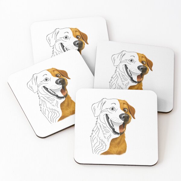 Item preview, Half Sketch Half Color Dog – Minimalist Illustration by Jackes Rosean designed and sold by jackesrosean75.