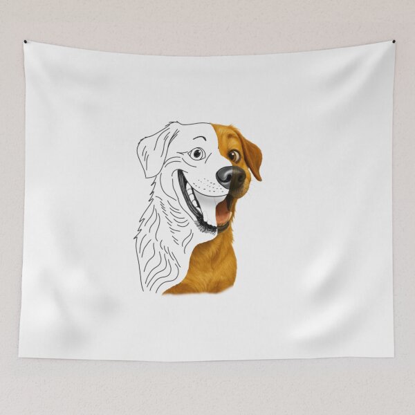 Item preview, Half Sketch Half Color Dog – Minimalist Illustration by Jackes Rosean designed and sold by jackesrosean75.