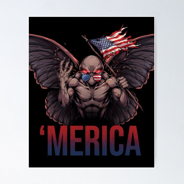 Item preview, 'Merica Mothman Patriotic Tee v12 designed and sold by DarylWelsh2024.