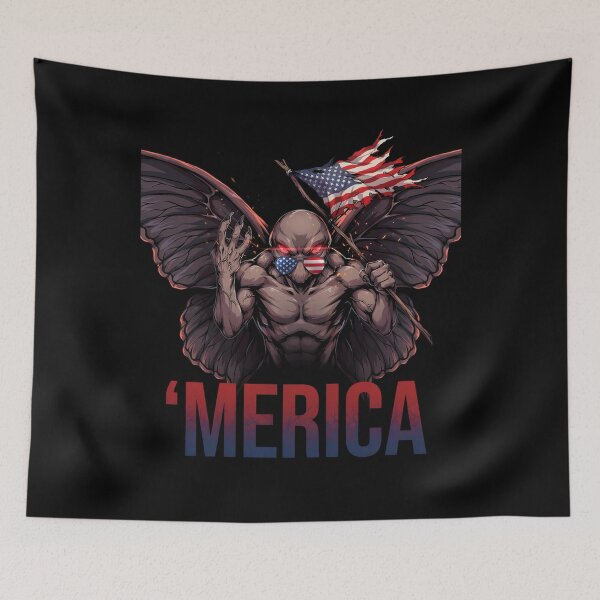 Item preview, 'Merica Mothman Patriotic Tee v12 designed and sold by DarylWelsh2024.