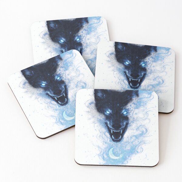 Item preview, Celestial Frost Wolf – Blue Cosmic Moon Fantasy designed and sold by RON-FASHION.