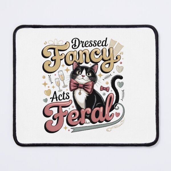 Item preview, Fancy Feral Cute Tuxedo Cat Funny Cat Lover Design designed and sold by WHDProduction45.