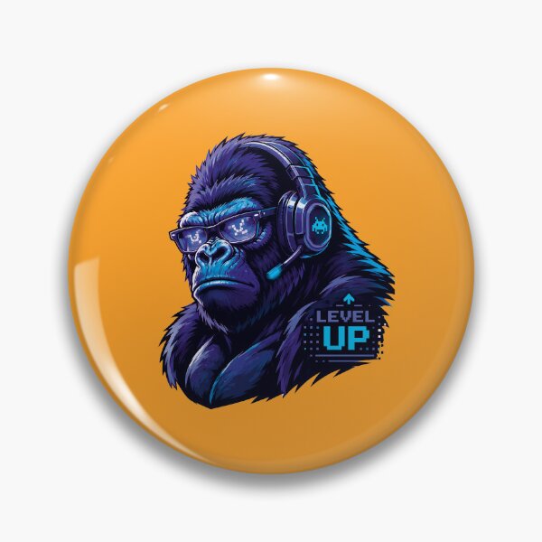 Item preview, Retro Arcade Gamer Gorilla Level Up Graphic Art designed and sold by AbderraimArt.