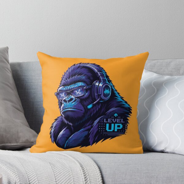 Item preview, Retro Arcade Gamer Gorilla Level Up Graphic Art designed and sold by AbderraimArt.