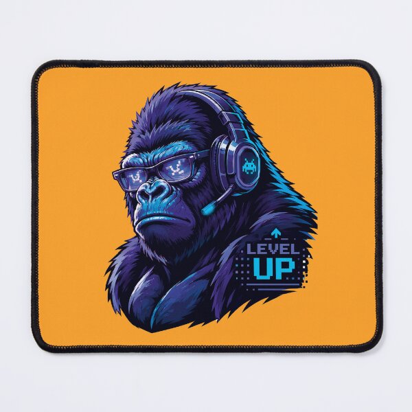 Item preview, Retro Arcade Gamer Gorilla Level Up Graphic Art designed and sold by AbderraimArt.
