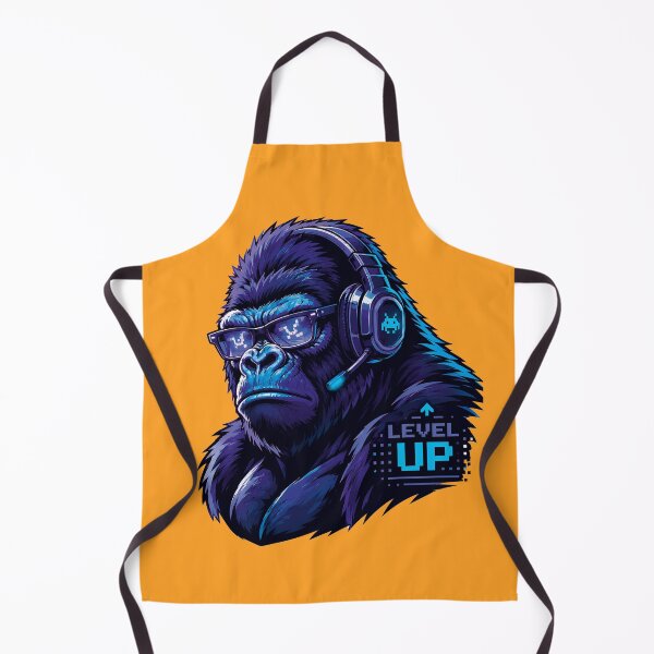 Item preview, Retro Arcade Gamer Gorilla Level Up Graphic Art designed and sold by AbderraimArt.