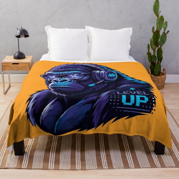 Item preview, Retro Arcade Gamer Gorilla Level Up Graphic Art designed and sold by AbderraimArt.