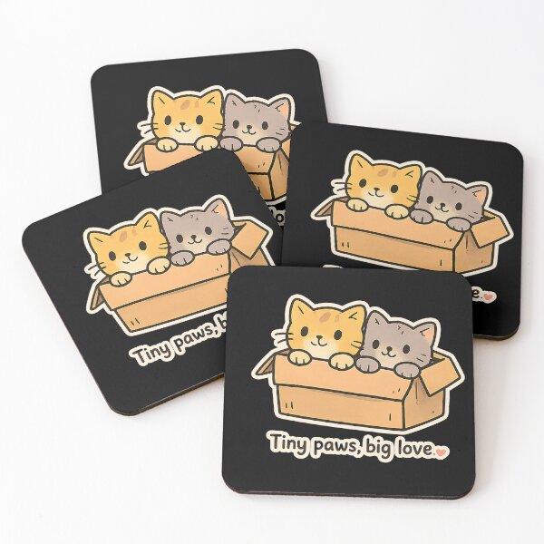 Item preview, Tiny Paws Big Love Cute Kittens in a Box Cat Lover Design designed and sold by Nawi32.