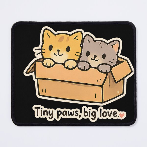 Item preview, Tiny Paws Big Love Cute Kittens in a Box Cat Lover Design designed and sold by Nawi32.