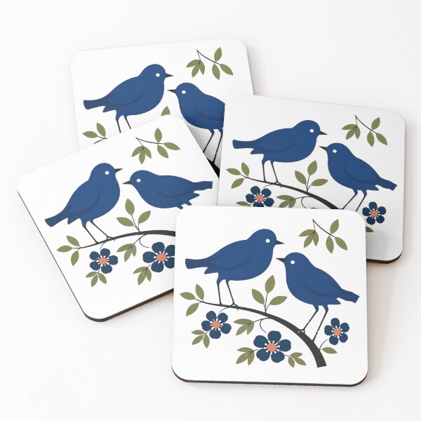 Item preview, Blue Songbirds in Bloom designed and sold by Myra365Art.